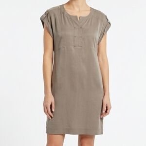JEANNE BEKER Khaki loose fit Shift Dress SZ 4